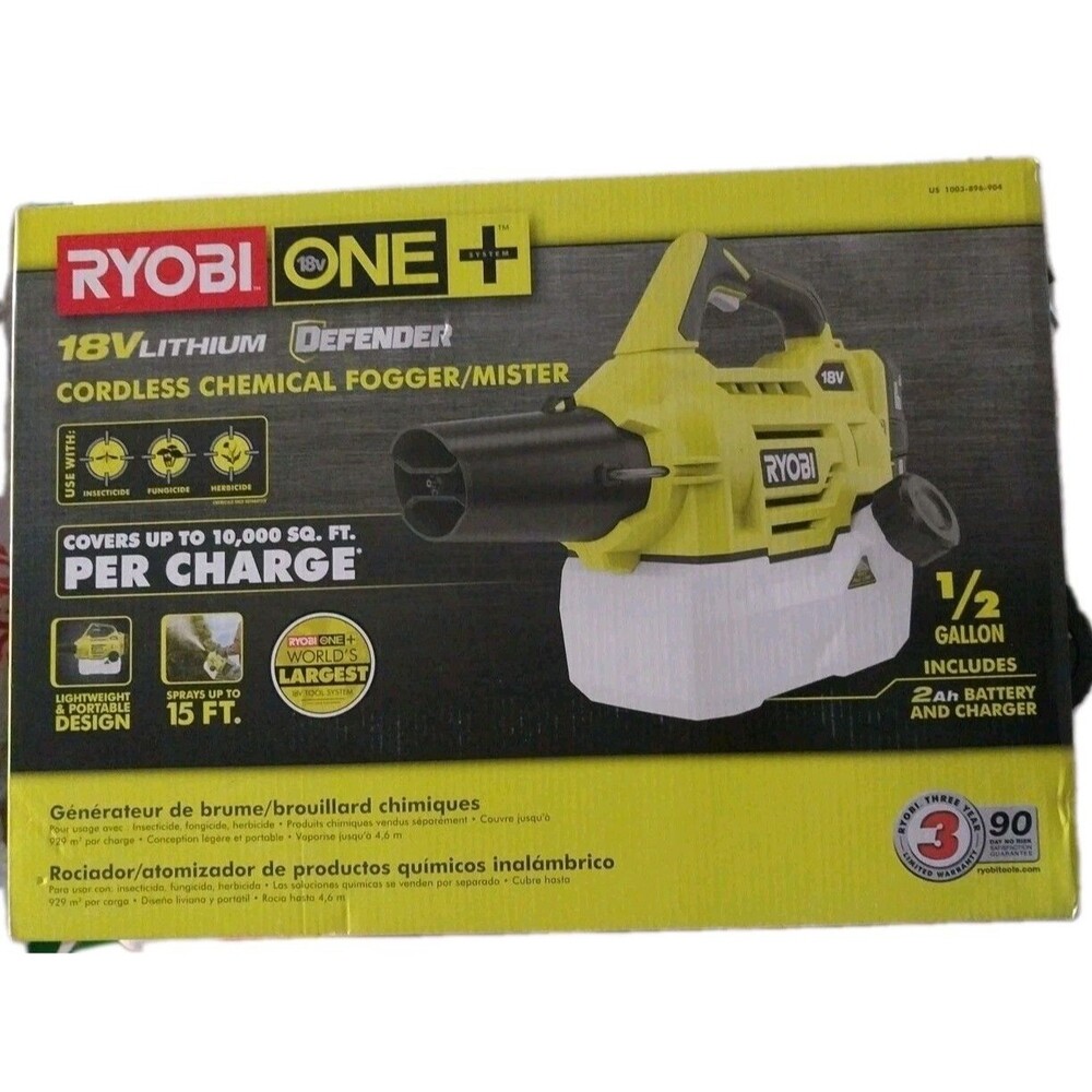 Ryobi One+ 18V 1/2-Gallon Chemical Fogger with 2.0Ah Battery and Charger - P2850